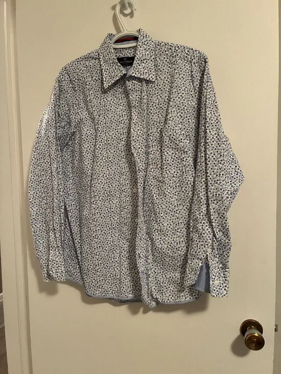 Shirt. Bugatchi Uomo Sz M 100% cotton. Long sleeve button down - Picture 2 of 7